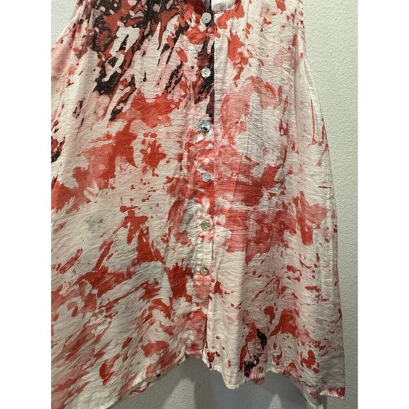 Habitat Clothes to Live In Size Small Button Front Asymmetrical Tunic Top Artsy - Picture 3 of 7